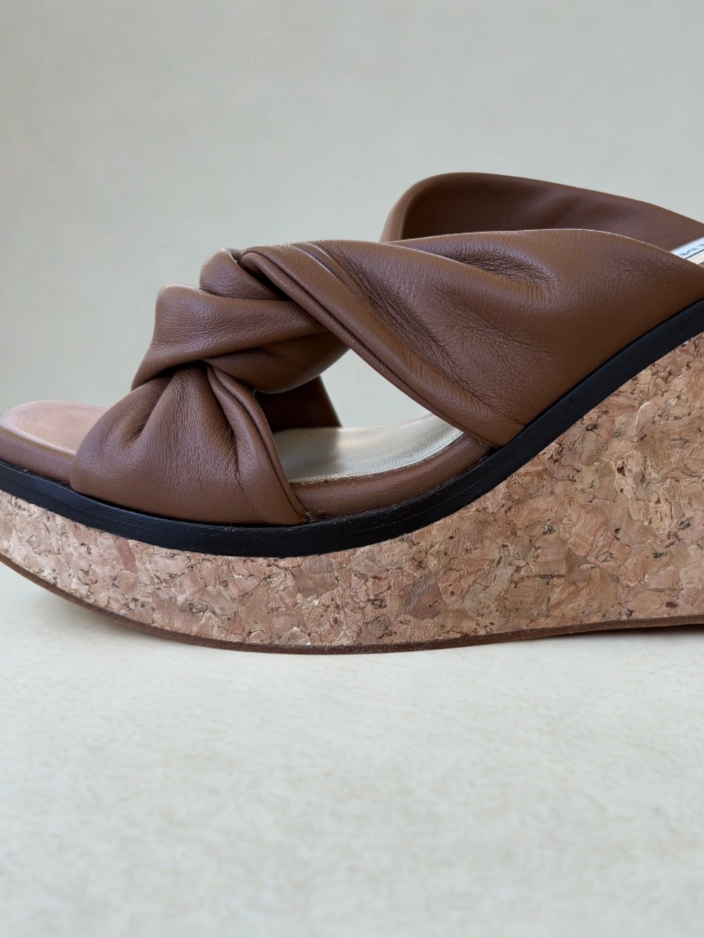 Jimmy Choo Soft Narisa 90 Wedge Sandals, Size 39 (European), Brown - Picture 7 of 8